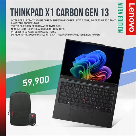 LENOVO ThinkPad X1 Carbon Gen 12 |Ultra 7-155U|BLACK|14'' WUXGA TOUCH|16GB LPDDR5 OB|512GB NVMe SSD|BLT KB|3yr PS WHB|WIN11 Pro